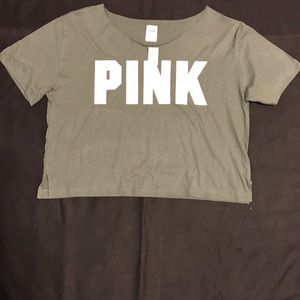 Pink Logo Front Crop Top